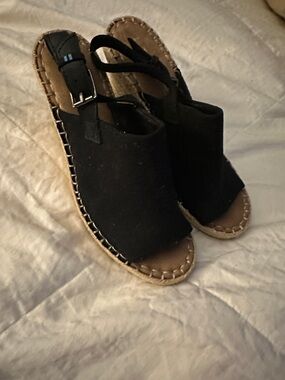 Toms Black Espadrille Slingback Sandals for Women